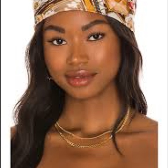 NWT Petit moments red scarf red, blue gold - Picture 3 of 7